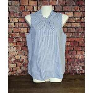 NWT J. Crew Button-ruffleneck Sleeveless top Size XS